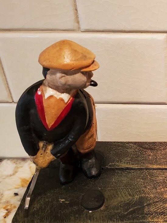 Cast Iron Golf Mechanical Coin Bank VTG Collectible Golfer - VIDEO - Picture 5 of 12